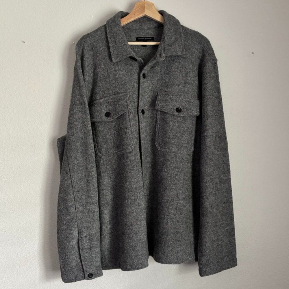 Banana Republic Heavyweight Shirt Jacket Dark Gray Size XLarge